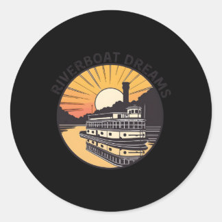 Sticker Rond Riverboat Dreams Adventure Inspiration