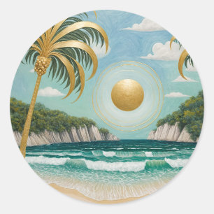 Sticker Rond Rives d'or