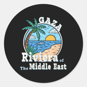 Sticker Rond Riviera De La Bande De Gaza Du Moyen-Orient Trump