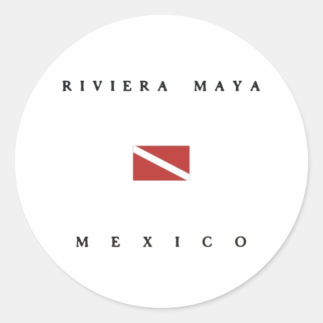 Sticker Rond Riviera Maya Mexique Drapeau de plongée (Devant)