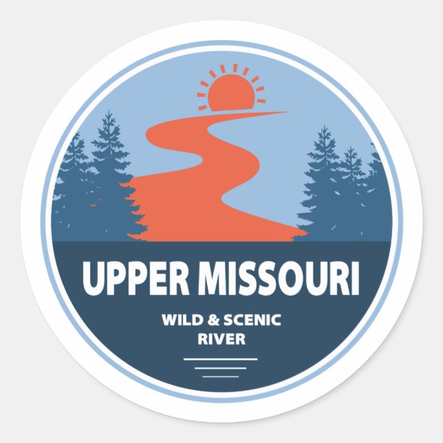 Sticker Rond Rivière Pittoresque Et Sauvage Du Missouri Supérie (Devant)