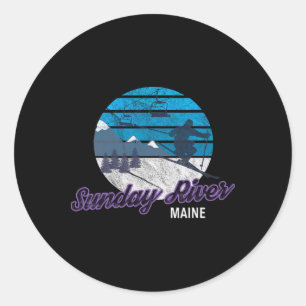 Sticker Rond Rivière Sunday Newry Maine Nouvelle Angleterre Éta