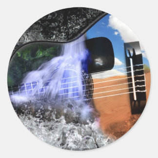 Sticker Rond Rivières dans le désert