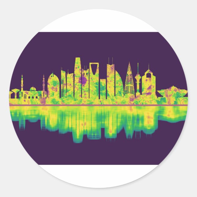 Sticker Rond Riyadh Arabie Saoudite Skyline (Devant)