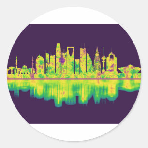 Sticker Rond Riyadh Arabie Saoudite Skyline