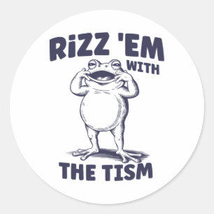 Sticker Rond Rizz Em Avec Le Mème De Grenouille Autiste Tism Fu