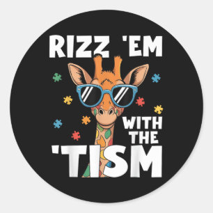 Sticker Rond Rizz Em Avec Le Tisme Autisme Giraffe Autisme Drôl