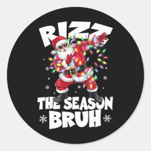 Sticker Rond Rizz La Saison Bruh Noël Rizzmas Père Noël