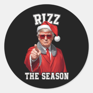 Sticker Rond Rizz La Saison Funny Trump Noël Père Noël