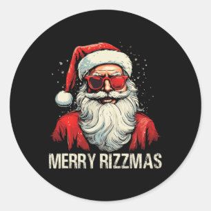 Sticker Rond Rizz Saison Pour Rizz Père Noël Rizz Merry Rizzmas