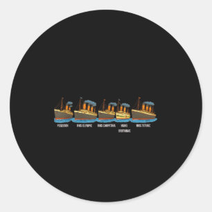 Sticker Rond Rms Titanic Britannic Poseidon Carpathia Famous Sh