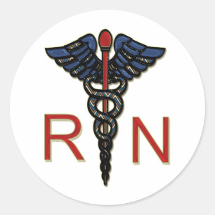 Sticker Rond RN Avec Caduceus