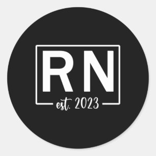 Sticker Rond Rn Infirmière inscrite Est 2023 Nouvelle Infirmièr