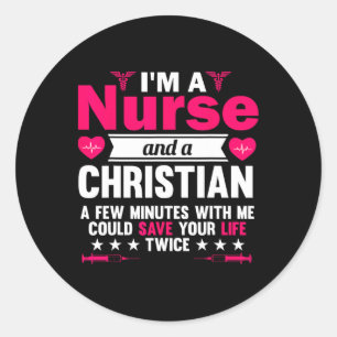 Sticker Rond Rn Lvn Cna Infirmière Grad Cool chrétien Infirmièr
