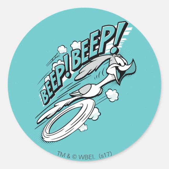 Sticker Rond ROAD RUNNER™ BEEP BEEP!™ Halftone (Devant)