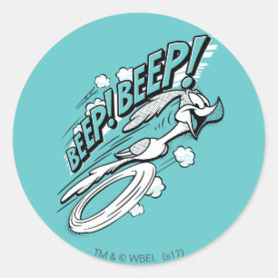 Sticker Rond ROAD RUNNER™ BEEP BEEP!™ Halftone