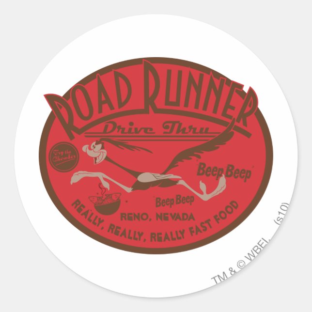Sticker Rond ROAD RUNNER™ Drive Thru 2 (Devant)