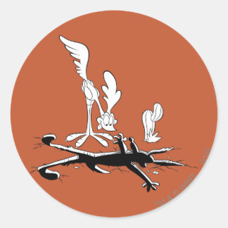Sticker Rond ROAD RUNNER™ et WILE E. COYOTE™ Trou en forme