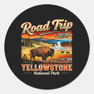 Sticker Rond Road Trip 2026 Parc national des montagnes du Wyom