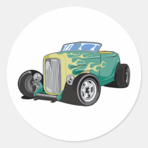 Sticker Rond Roadster flambé