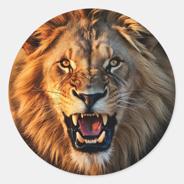 Sticker Rond Roar puissant (Devant)