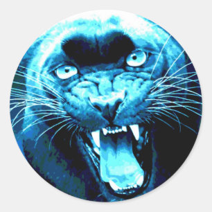 Sticker Rond Roaring Jaguar