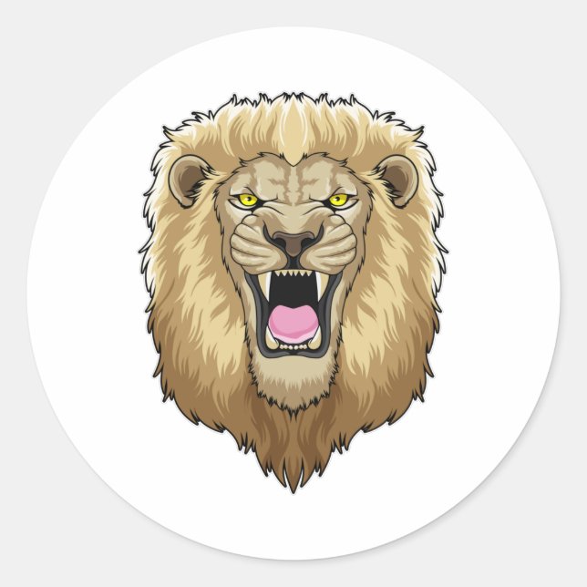 Sticker Rond Roaring Lion (Devant)