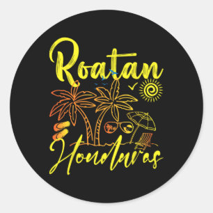 Sticker Rond Roatan Souvenirs Honduras Plage Honduras Vacances