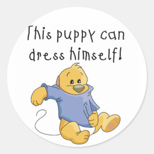 Sticker Rond Robe de Chiot Habille Tshirts et cadeaux