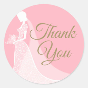 Sticker Rond Robe de dentelle élégante rose et or pour la douch