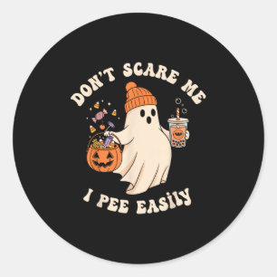 Sticker Rond Robe de grossesse fantôme trick or treat Halloween