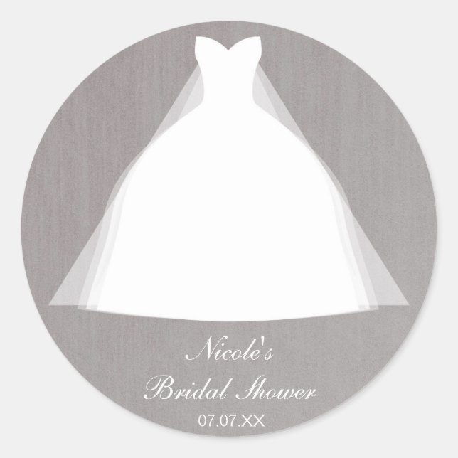 Sticker Rond Robe de mariée Moderne Glamour Enterrement de vie  (Devant)