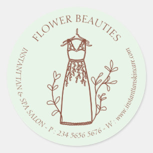 Sticker Rond Robe de soirée verte de couturière Fashion