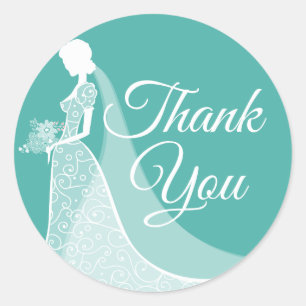 Sticker Rond Robe élégante en dentelle turquoise et blanche pou