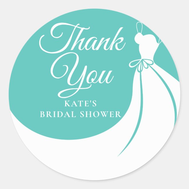 Sticker Rond Robe Élégante Saphir pour Baby Shower (Devant)