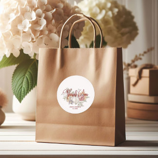 Sticker Rond Robe mariage Fête des mariées d'automne Merci