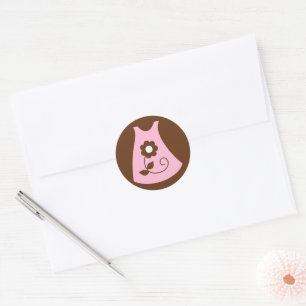 Sticker Rond Robe rose Baby shower