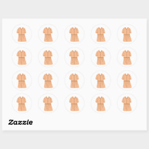 Sticker Rond Robe simple boutonnée marron pour amatrice de mode