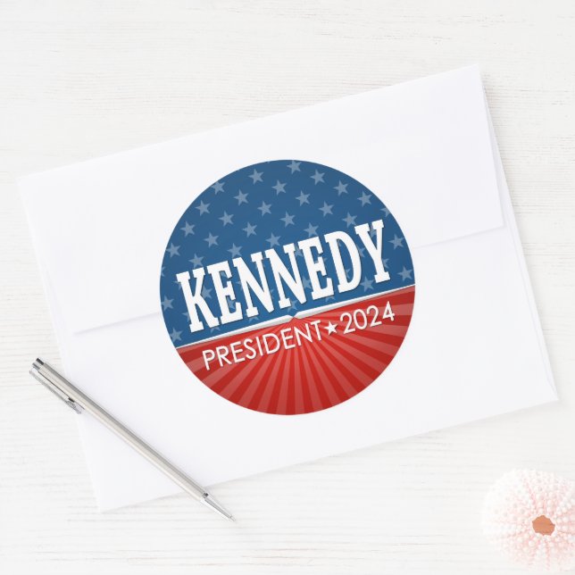 Sticker Rond Robert F Kennedy JR 2024 - étoiles rayures (Enveloppe)