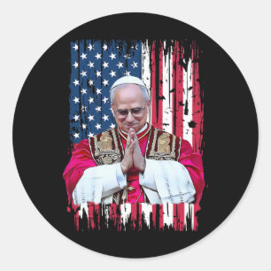 Sticker Rond Robert Francis prévost le pape de l'Amérique
