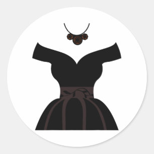 Sticker Rond Robes mariages Fêtes des mariées mignonnes Graphis