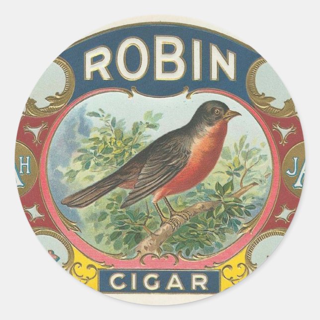 Sticker Rond Robin Cigar (Devant)