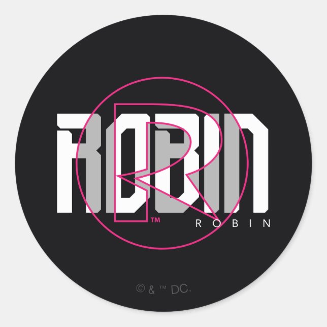 Sticker Rond Robin Hi-Tech Nom Graphique (Devant)