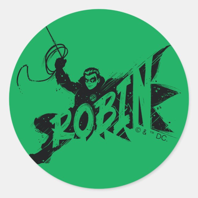 Sticker Rond Robin Ink Nom de la brosse (Devant)