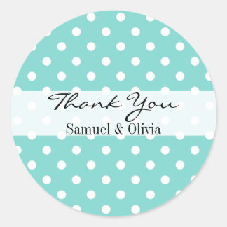 Sticker Rond Robin Oeuf Vert Polka ronde pointillé Merci