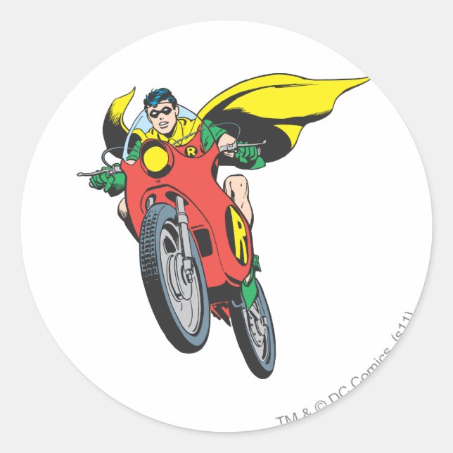 Sticker Rond Robin Rides 2 (Devant)
