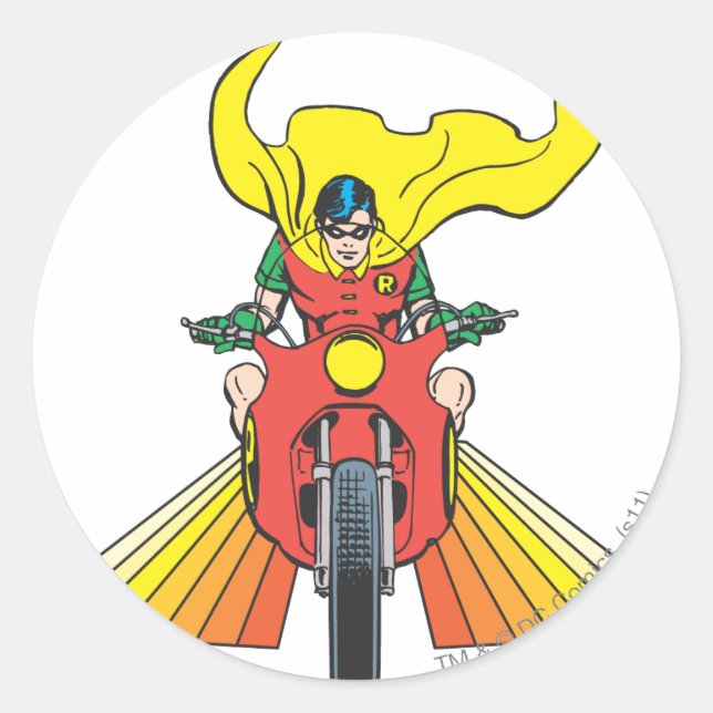 Sticker Rond Robin Rides 2 2 (Devant)