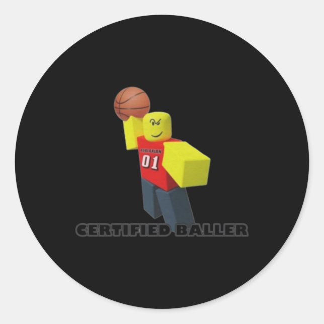 Sticker Rond Robloxian Certified Baller (Devant)