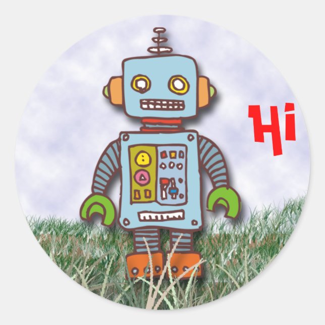 Sticker Rond Robot (Devant)