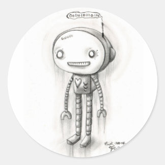Sticker Rond Robot Boy